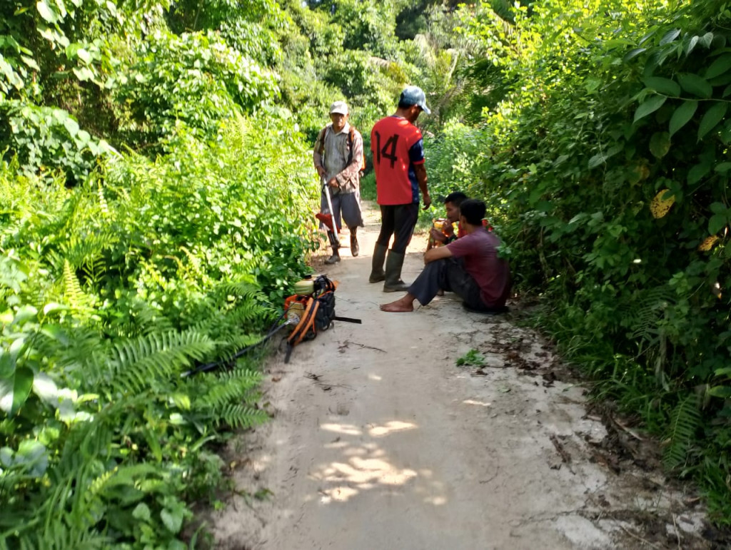 Kegiatan bergotong royong akses kebun kampung gerpa